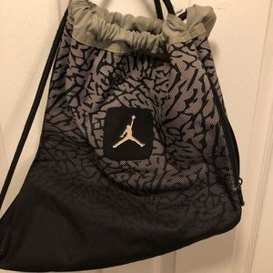 Black Performance Jordan Basketball Drawstring Bag